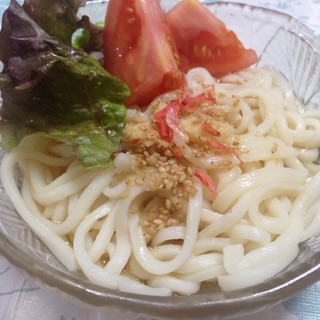 干しエビとトマトの冷やしうどん(*^^*)☆